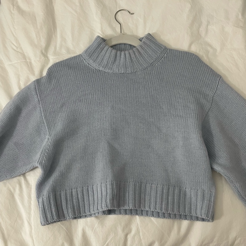 Cozy Light Blue Knit Sweater